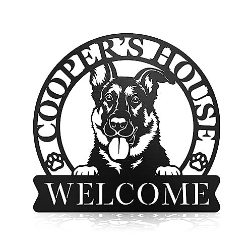 Personalized-Farmhouse-Name-Metal-Sign-Decoration-Custom-Metal-Signs-Dog-Metal-Signs-Farm-Address-Signs-Farmers-Outdoor-DecorGreenhouseFence-Decoration-Housewarming-Gifts-German-shepherd