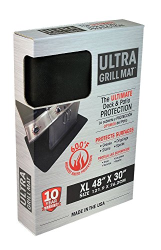 Diversitech Outdoor Gas Grill Bbq & Fire Pit Mat 48" X 30" - Protects Decks & Patios - 10 Year Warranty, Black #TOP6