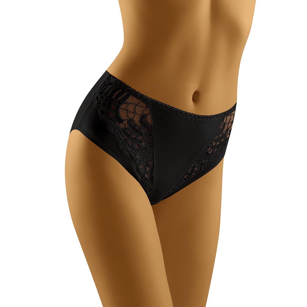Wolbar Elegant Womens Briefs With Lace WB51, Black,L