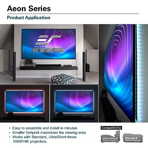 Image of Elite Screens Aeon 138 inch Fixed Frame Projector Screen 16:9 - Edge-Free Design, Wall Mounted, 8K /4K UHD, Compatible with Standard, Short & UST Projectors for Home Theater, AR138WH2