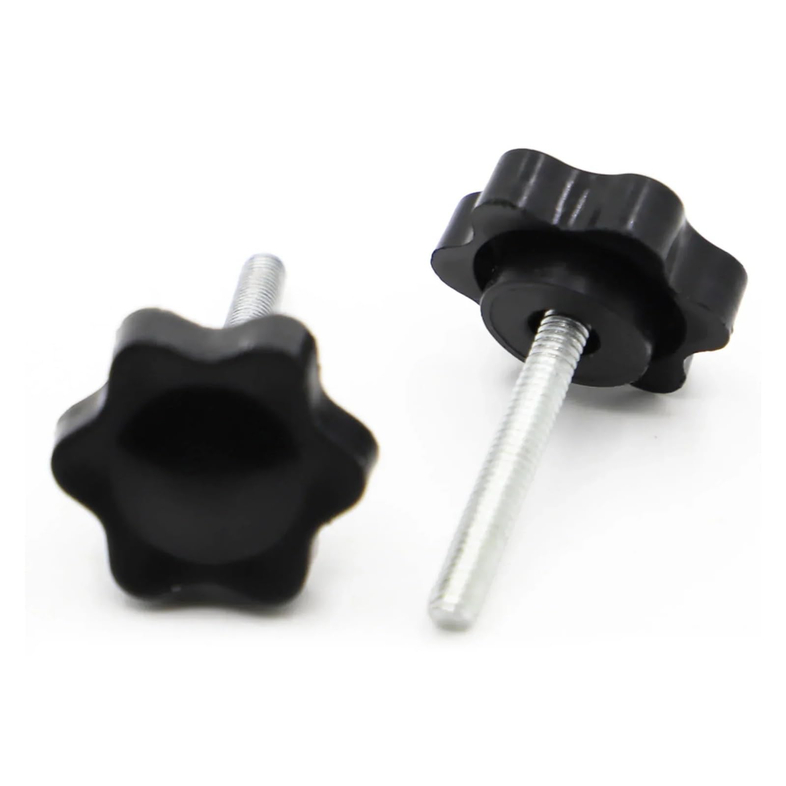 Tuercas de Agarre de Perilla Moleteada Tornillo con mango de plástico M4 M5 M6 M8 M10 M12, perno apriete manual, tuercas en forma estrella, perilla acero al carbono(40mm,M8 2pcs)