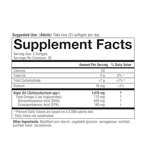 Youtheory OFO.92073 Ocean-Friendly Omega - Vegan Algae Omega 3 Softgel - With Epa & Dha - Heart, Eye & Brain Health - Recyclable Aluminum Container - Gluten, Soy & Dairy Free thumb #4