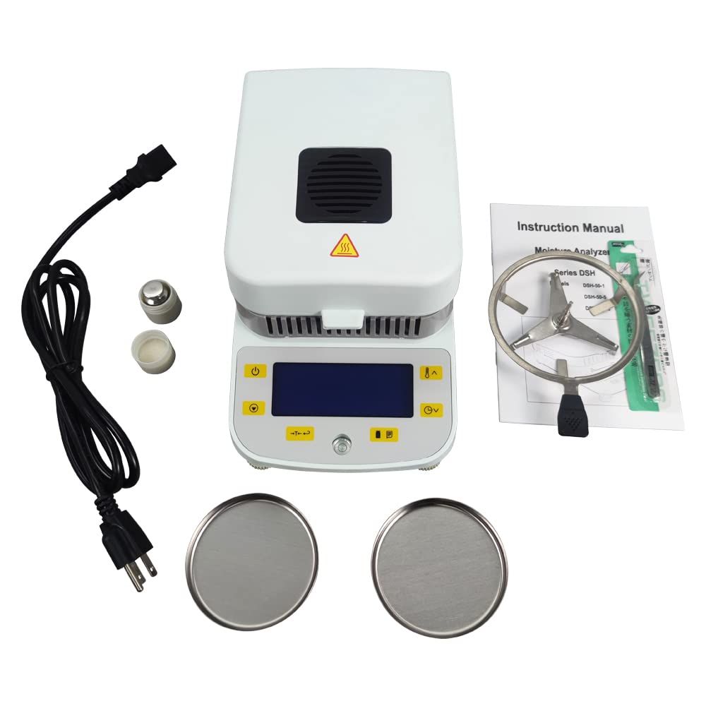 HQHAOTWU Lab Moisture Analyzer Moisture Meter Halogen Moisture Analyzer Digital Moisture Analyzer 110V
