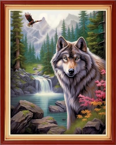 Image of Funart Stamped Cross Stitch Kits for Beginners Full Range of Cross Stitching Preprinted Embroidery Kits for Adults, 11CT Embroidery Pattern Needlepoint Kits- (ArtColors04)