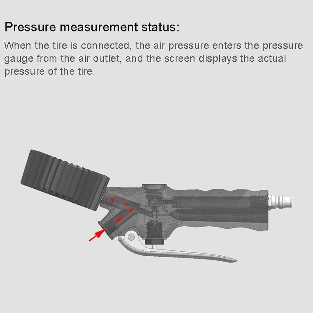 Manometro Digitale per Pneumatici, Manometro per Aria, Manometro per Pneumatici, Mandrino Pneumatico con Gamma 0~255 PSI Digitale