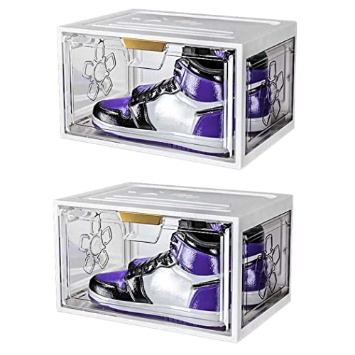 Vitrine sneakers transparente en plastique rigide haute densité blanc épuré