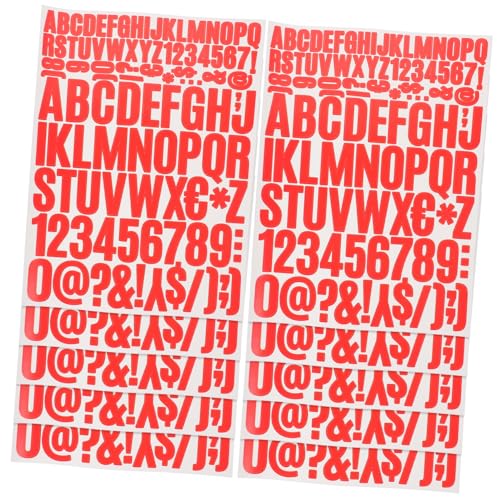 DIYEAH 10 Hojas Letras Pegatinas Alfabeto Etiqueta De Letra Por Números Adhesivos Alfabeto De Espuma Pegatinas Brillantina Elegante Carta Rojo Etiqueta De Vinilo