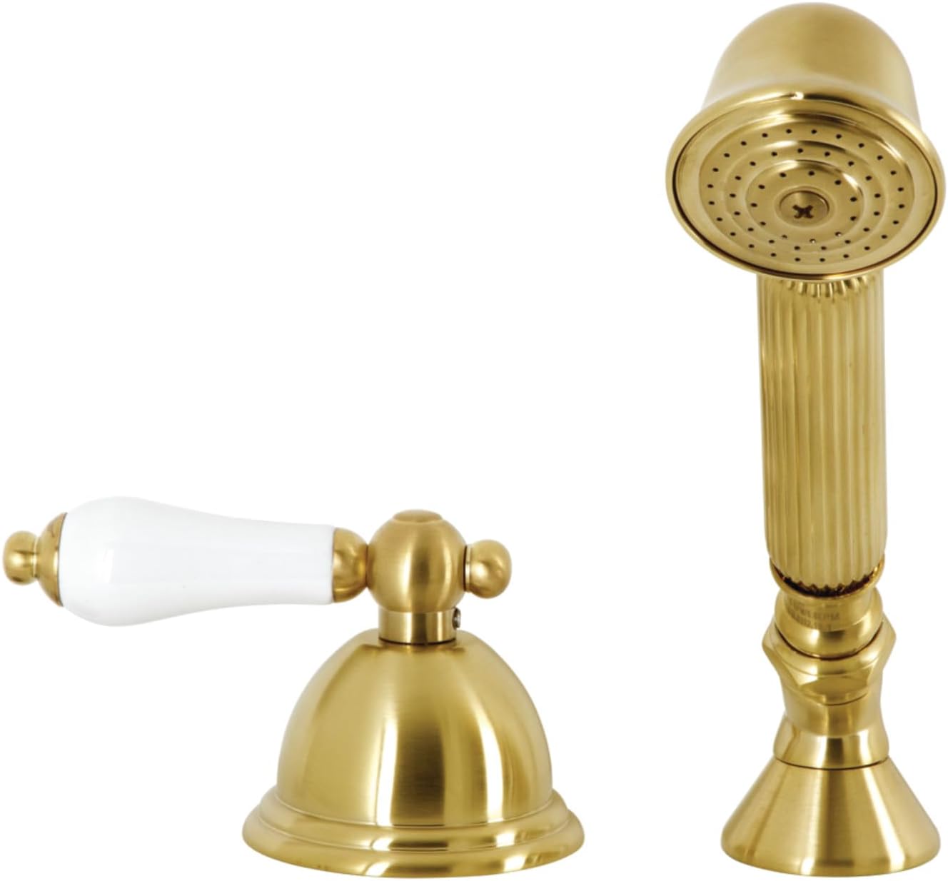 Kingston Brass KSK3351PLTR Deck Mount Hand Shower with Diverter for Roman Tub Faucet, Polished Chrome