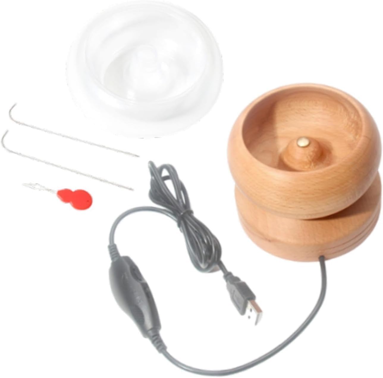 pistro Electric Bead Spinner Kit for Jewelry Making, Portable Beading Needle & Wooden Bead Bowl, Automatic Bead Spinner for Bracelets, Necklaces, Pendants, DIY Craft Accessories