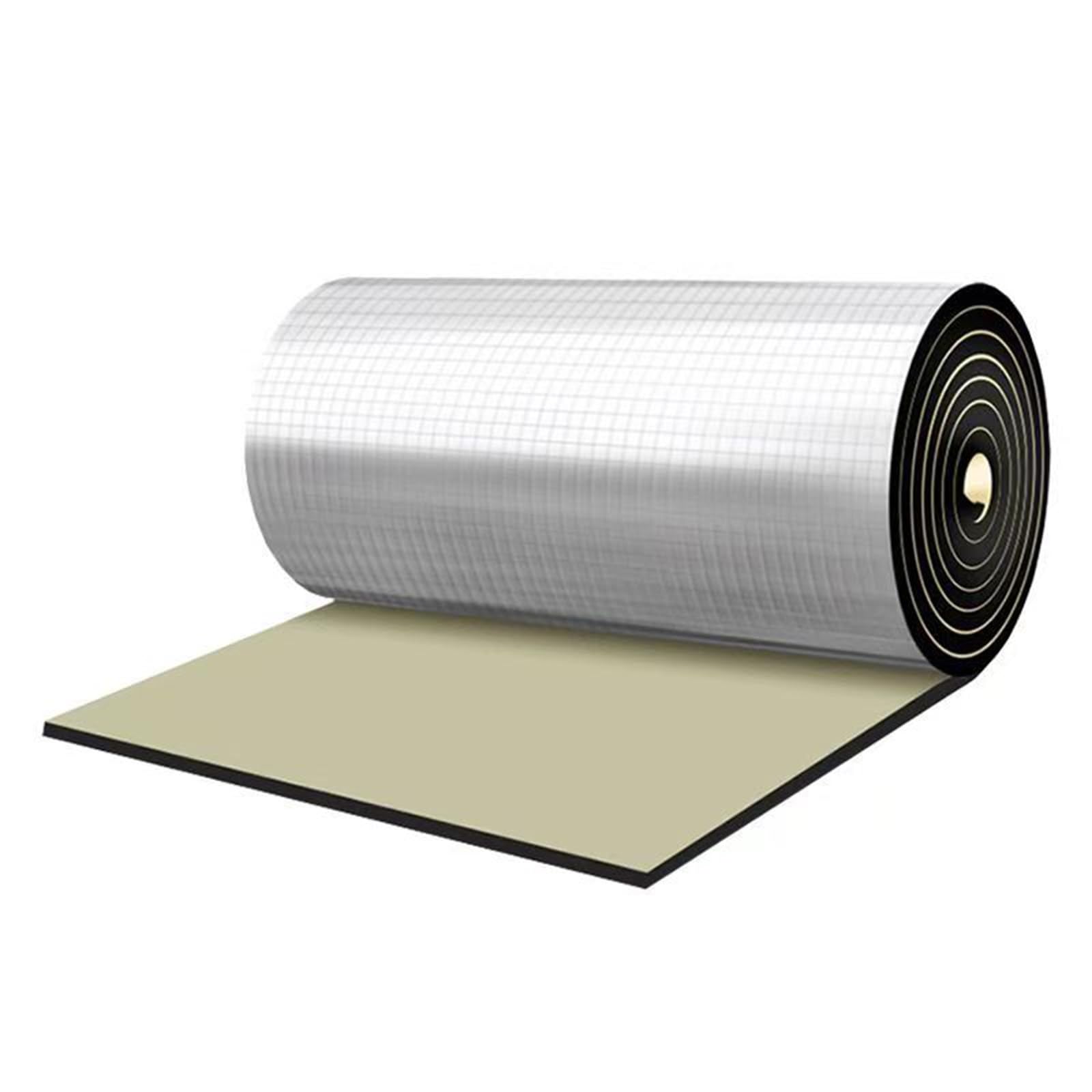 Aislamiento Termico Autoadhesivo Película aluminio Reflectante，Material de aislamiento caucho y plástico，Impermeable Aislante Térmico Reflexivo Lámina Aislante.(1*8m/3.2*26ft,25MM(THK))