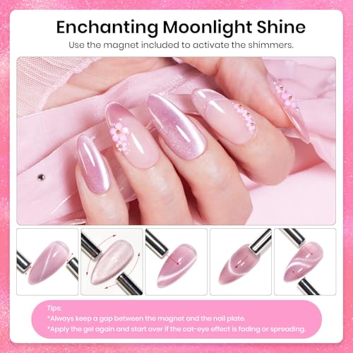 Esmalte de uñas gel efecto ojo de gato 15 ml rosa miniatura 6