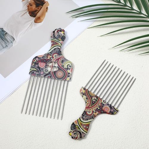 Molain 2 Pack Peines Afro de Acero Inoxidable miniatura 7