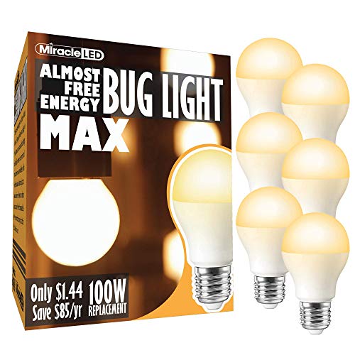 MiracleLED 602009 Almost Free Energy MAX Replacing 100W (6-Pack) AFE Bug Light Amber Glow