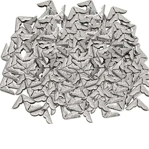 LSUAOSSUE Protezione Angoli per Libri, 2000 Pezzi di Album Protezione for Angoli, Menu, fotografici, Decorazioni Artigianali in Metallo(Silver)