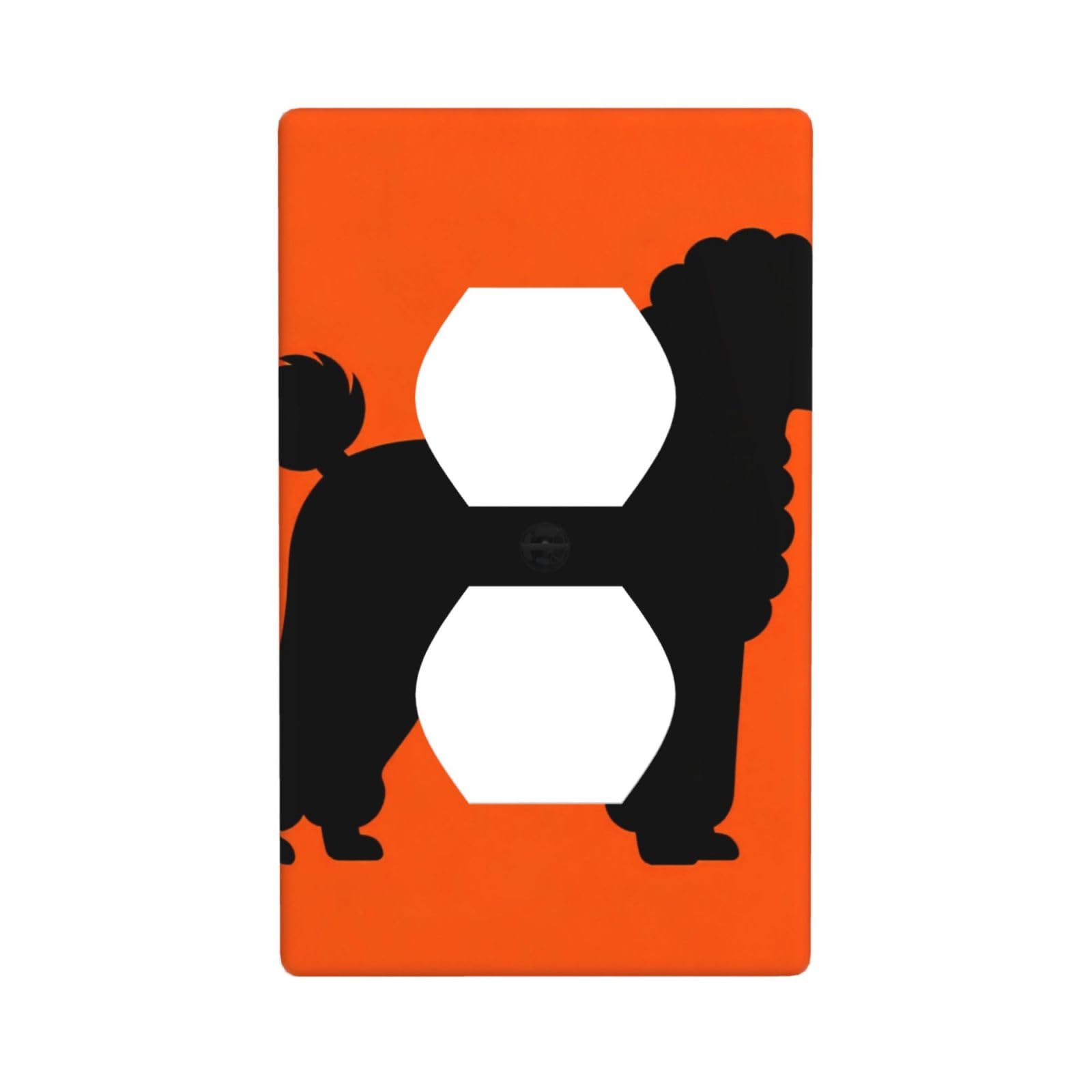 Orange Pet Silhouette Decorative Switch Plate Cover-Unbreakable Polycarbonate Wall Plate for Home Office, 1 Gang with Screws