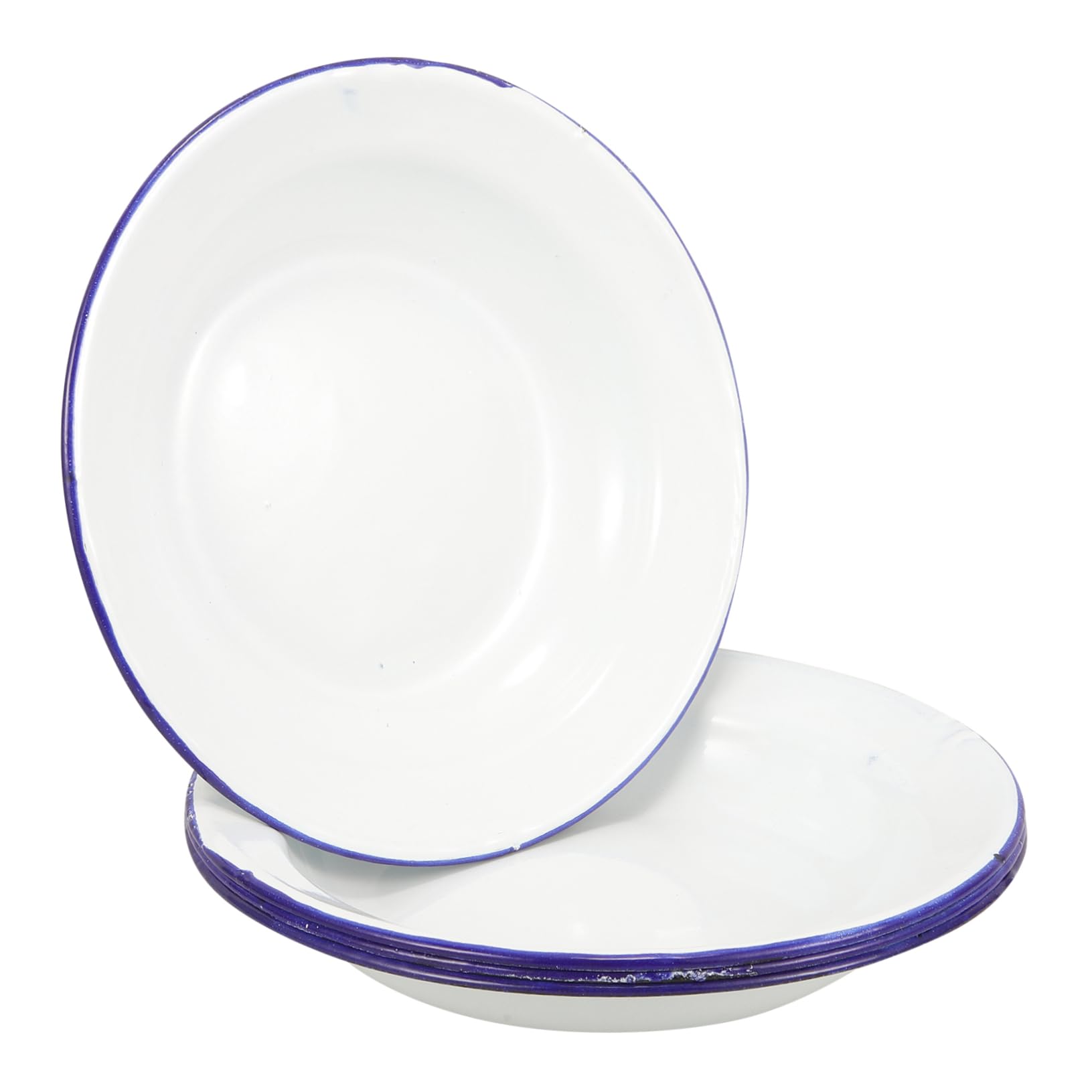 Hemobllo 4Pcs Retro Enamel Plates Serving Dishes for Home Outdoor Use for Snacks Fruits Desserts and More for Catering Entertaining