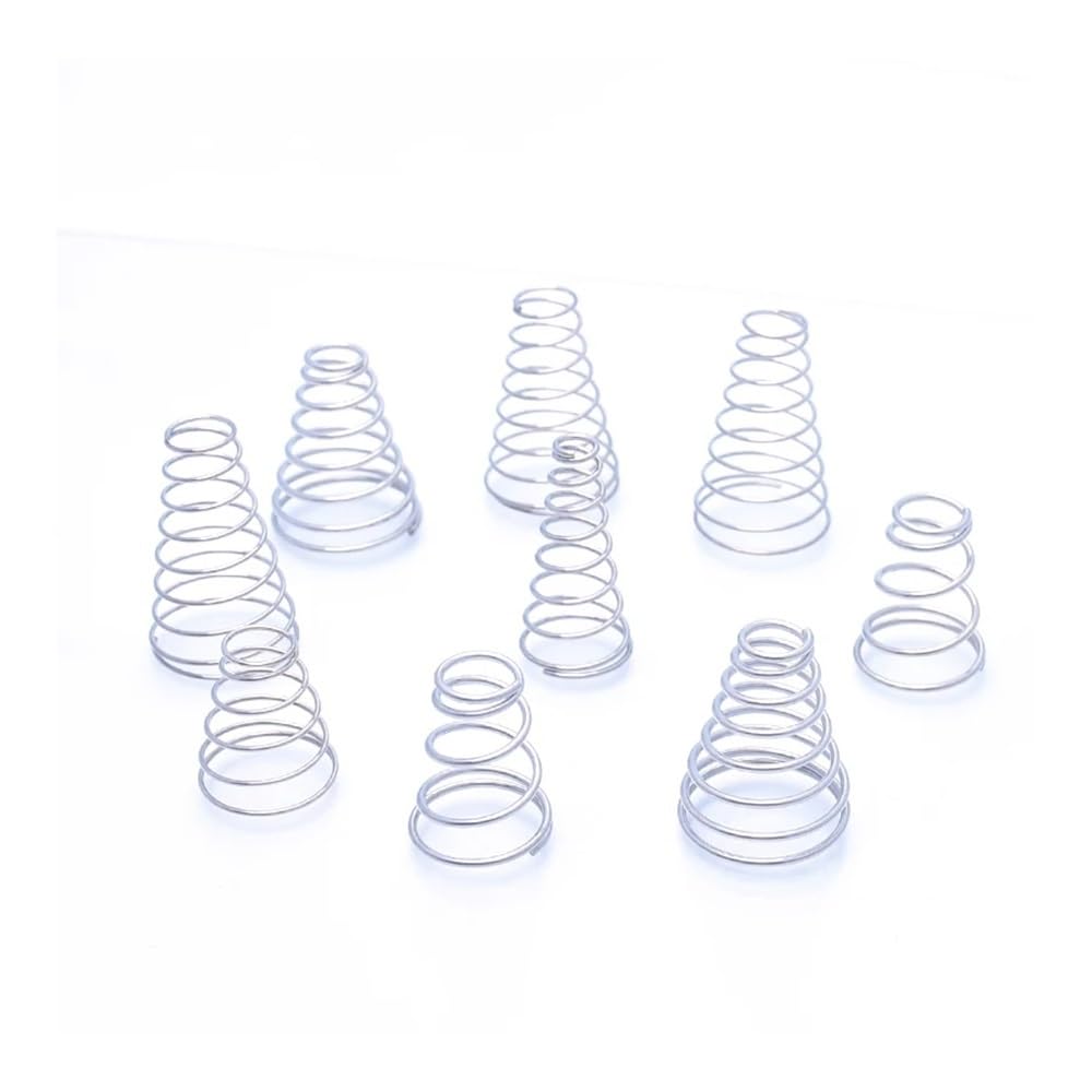 Metal Springs 10pcs 304 Stainless Steel Tower Spring Taper Pressure Spring Wire Dia 0.4 0.5 0.7mm Conical Cone Return Spring (Size : 10pcs 0.7 * 6.5-14 * 15mm)