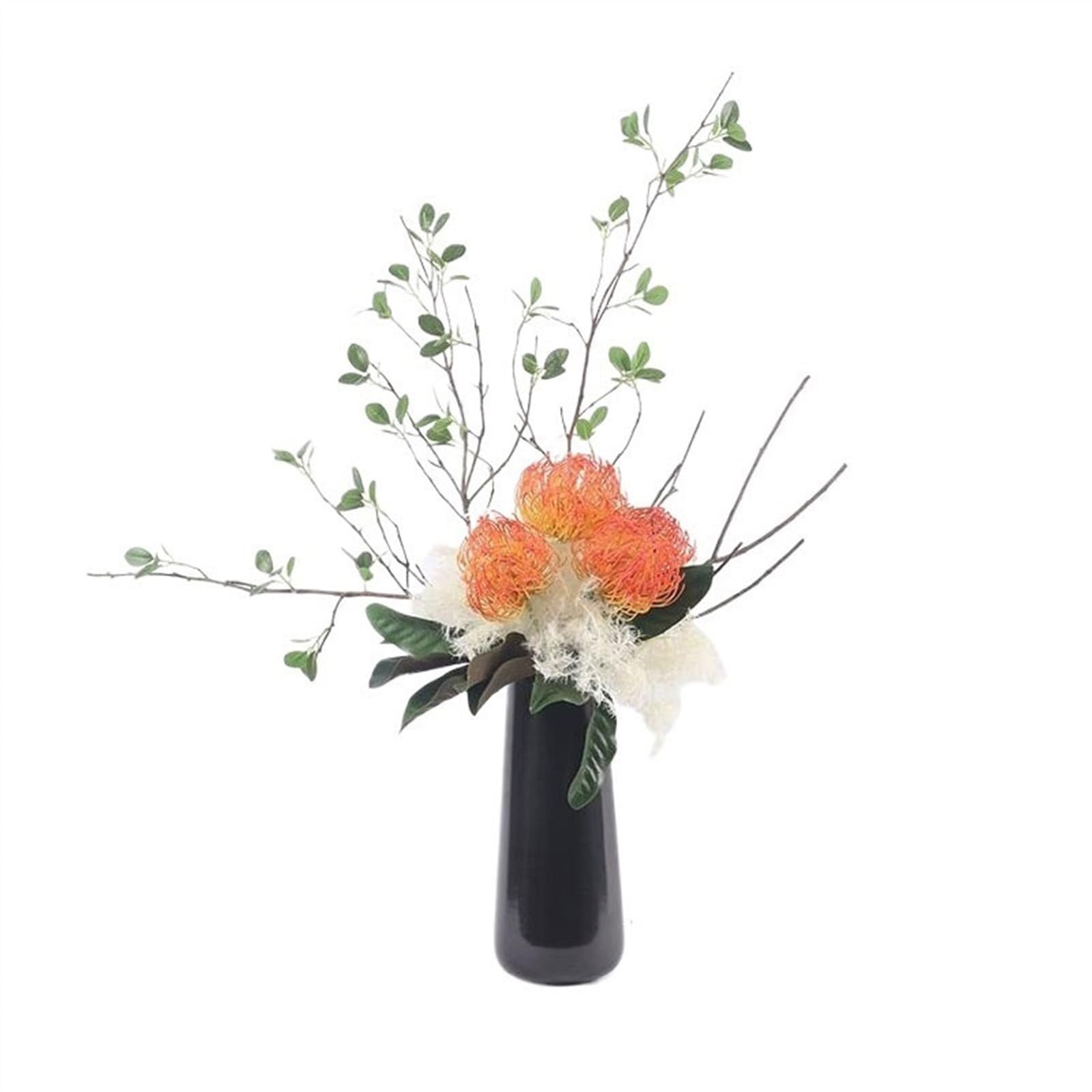 Arrangement floral de fausses fleurs en soie haut de gamme pour intérieur chic et bureau moderne