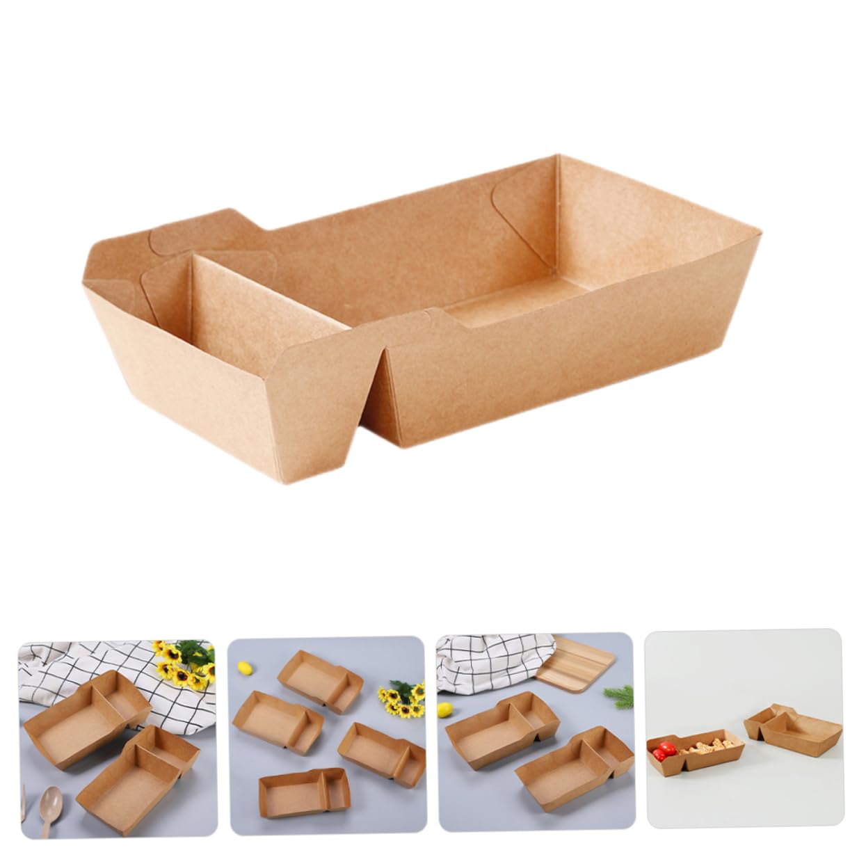 100pezzi Scatole Per Snack Kraft Contenitori Multifunzionali Per Fritte Dolci e Snack Per e Celebrazioni Design e Capiente