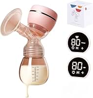 Bomba de Tirar Leite Materno Elétrica Automática Portátil Protetor de Mama de Silicone 22mm, 180ml, Mãos Livres, Livre de BPA com Tela LED manual, 2 Modos e 9 Níveis de Sucção, Baixo Ruído Premium Cores Variadas