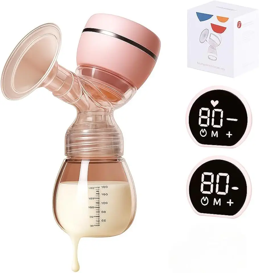 Bomba de Tirar Leite Materno Elétrica Automática Portátil Protetor de Mama de Silicone 22mm, 180ml, Mãos Livres, Livre de BPA com Tela LED manual, 2 Modos e 9 Níveis de Sucção, Baixo Ruído Premium Cores Variadas