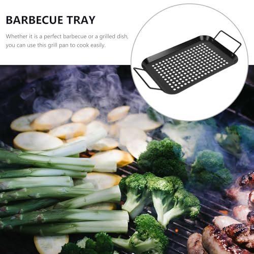 Bandeja para parrilla rectangular de acero inoxidable para asar verduras 8
