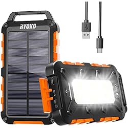 Placa Solar Portatil Para Movil Cargador Solar 20000mAh, 15W USB C Power Bank Solar con 3 Salidas 2 Entrada, Bateria Solar Portatil Impermeable Al Aire Libre para Teléfonos Inteligentes, Tabletas