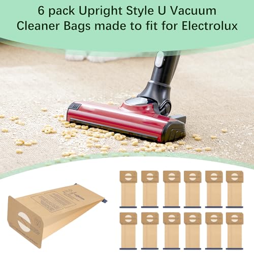 Image of 6 pack Upright Style U Vacuum Cleaner Bags made to fit for Electrolux