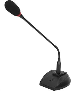 Microfone com fio, microfone de pescoço de ganso sem som Microfone de mesa USB para conferência