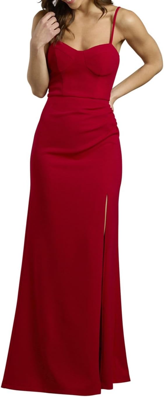 David's Bridal Seamed Corset Bodice Crepe Sheath Dress