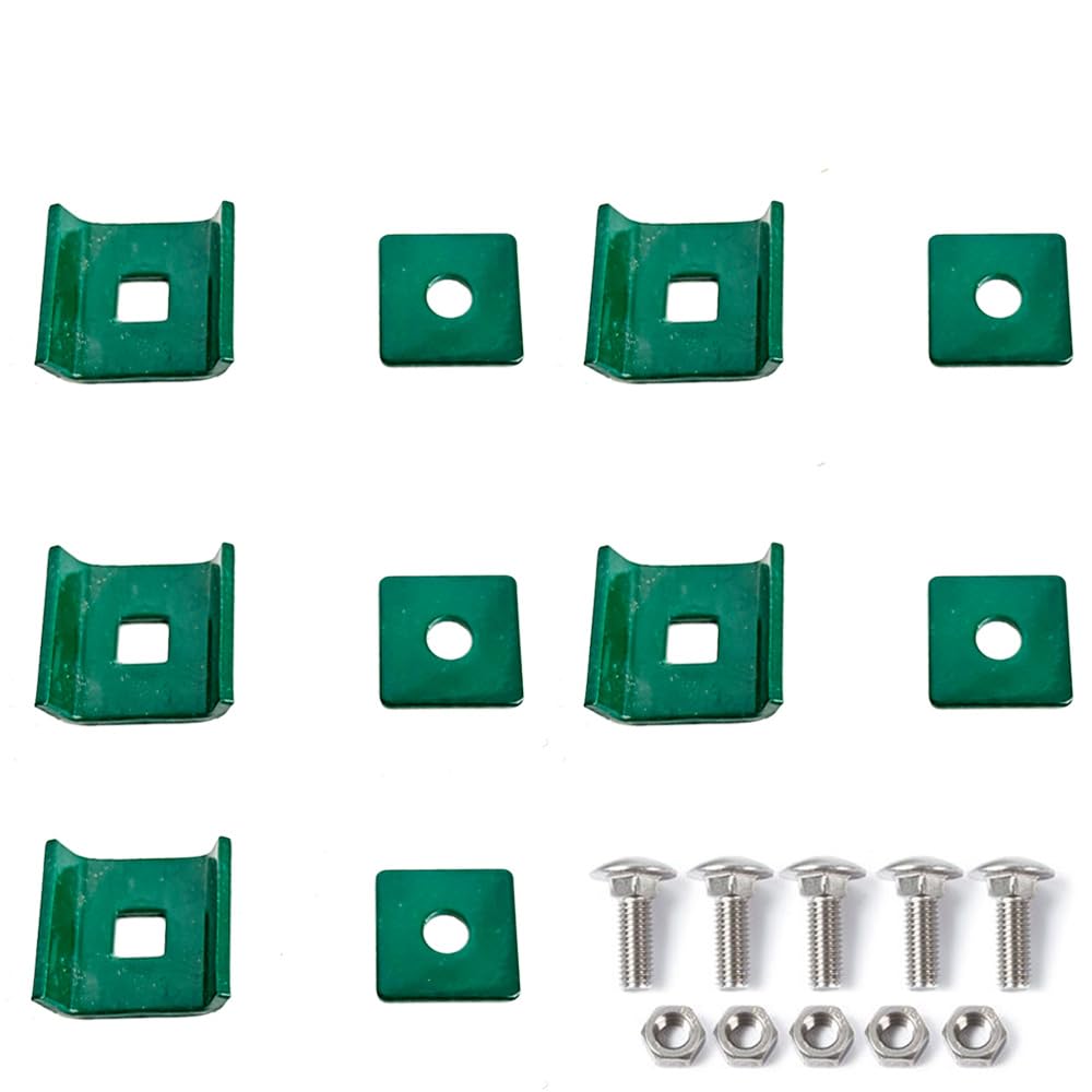 Doppelstabmatten Verbinder 6/5/6 mm 5er Set – grün RAL 6005 pulverbeschichtet – Gittermatten-Verbinder/Mattenverbinder für Stabmattenzaun