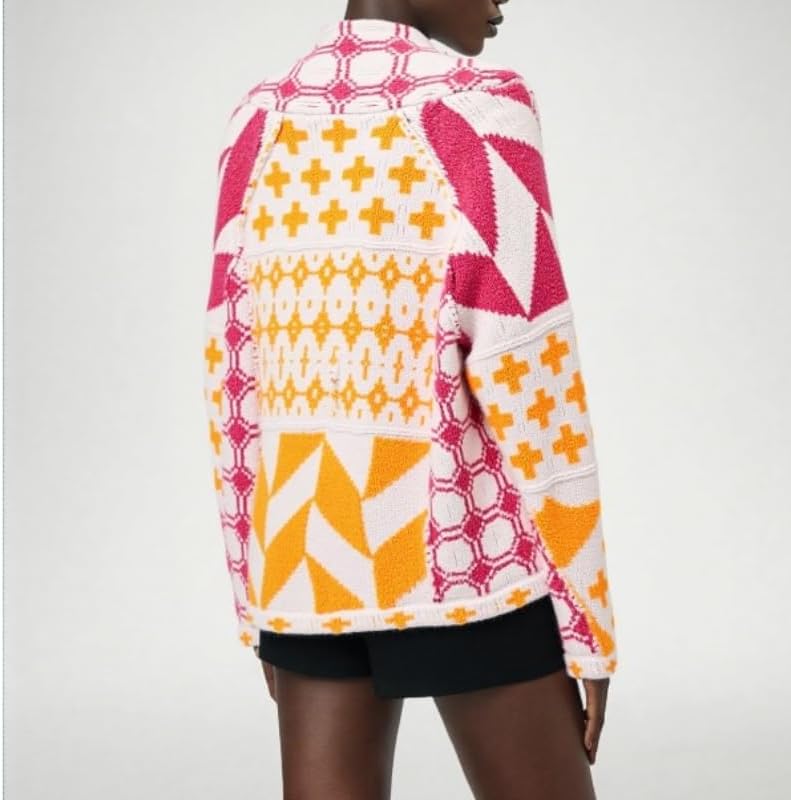 Women's Casual Cardigan Sweaters Print Button Down Shawl Long Sleeve Pullover Sweater Coats Y2k Outwear