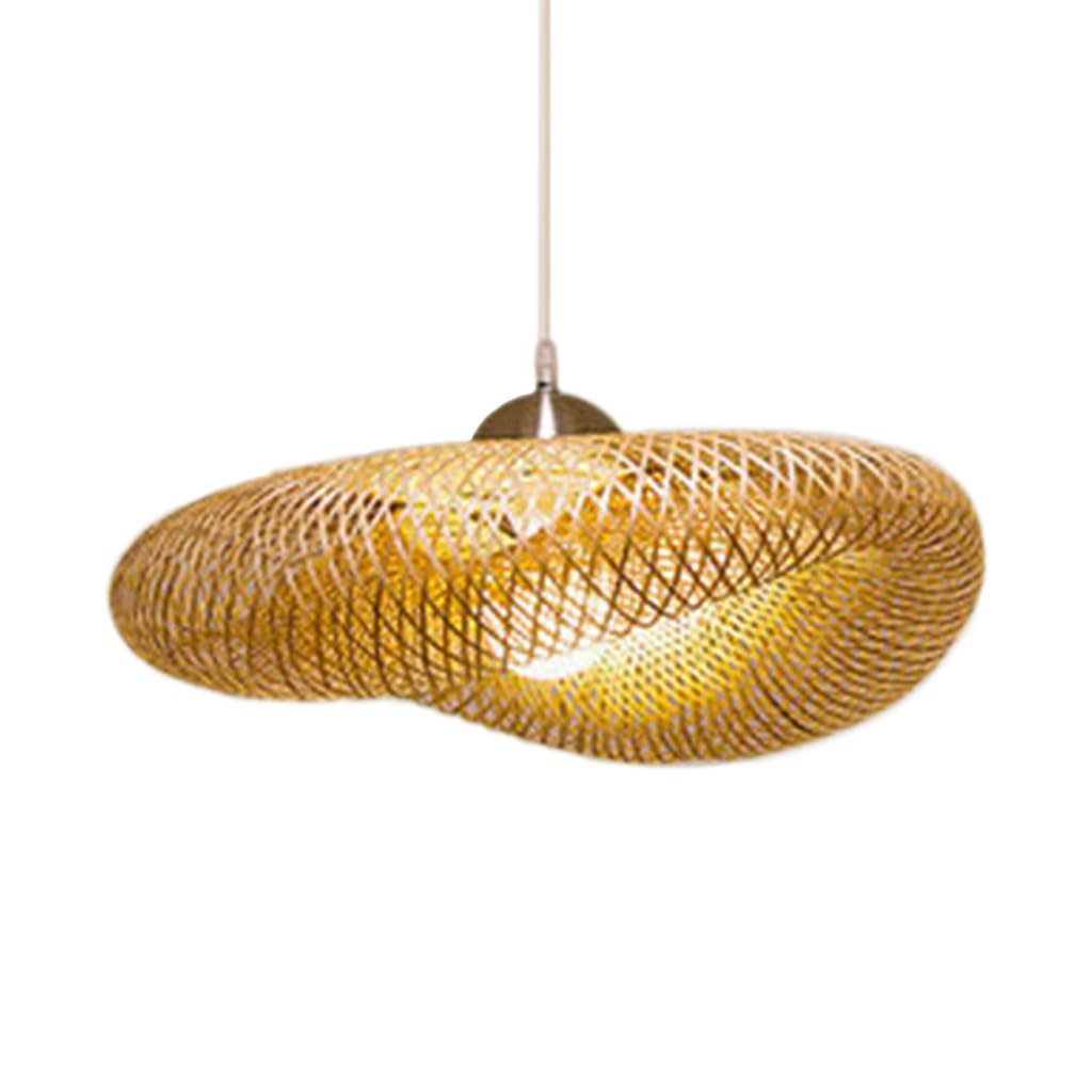 Lustre industriel en bambou tissé E27 avec hauteur réglable suspension suspension 50/60cm