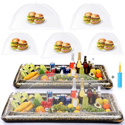 Tiangrid 8 Pcs Glitter Inflatable Serving Bar Kit Includes 2