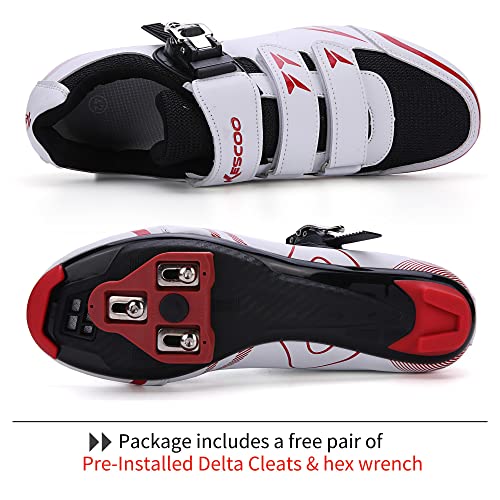 Image of KESCOO Unisex Cycling Shoes Compatible with Peloton Bike & SPD Indoor Outdoor Road Bike Cycling Shoe for Men Women, 1 Hook and Loop Strap, with Delta Cleats