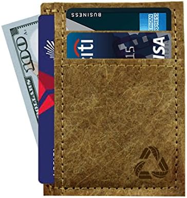 Green Banana Paper Slim Minimalist Wallet, Front Pocket Card Holder Non-Leather and Vegan-Friendly