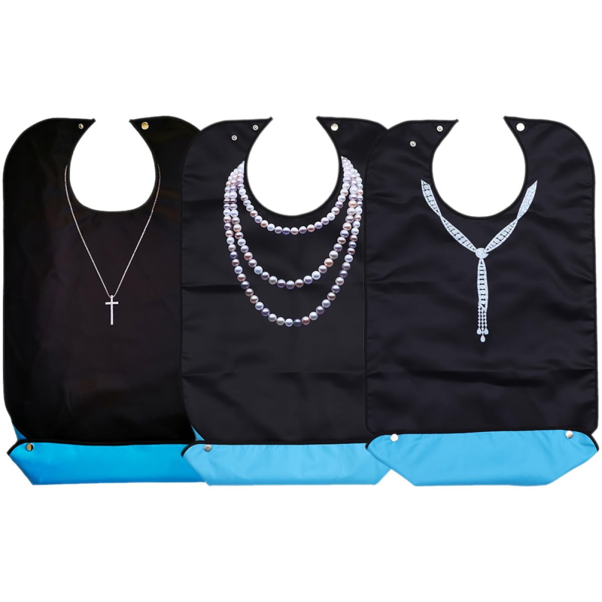 BETOOKY 3 Stück pack Lätzchen für Erwachsene aus Strapazierfähigem Polyester Leichter Kleiderschutz für Ältere Menschen für Täglichen Gebrauch Beim Essen