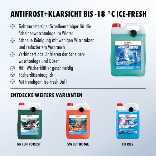 SONAX AntiFrost+KlarSicht IceFresh Gebrauchsfertig bis -18 °C (5 Liter) – Ansicht 3