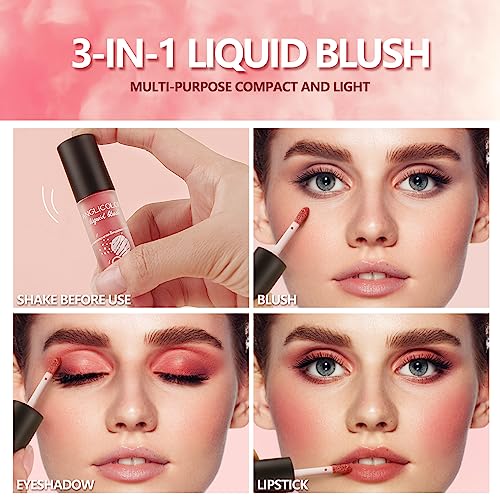 Anglicolor Blush,3PC Liquid Blush Set,Matte Velvet Finish,Blushers for Cheeks Make Up,Highly Pigmented,Lightweight,Long-Wearing,Natural-Looking (#01,#02,#03) - Image 6