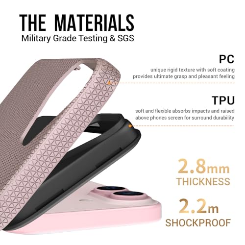 Image of NOXO Ultra-Hybrid Triangle Back Case Cover for iPhone 17, | Shockproof Design | Camera Protection | Soft TPU & Rugged PC | Bumper Case Cover for iPhone 17, (Aureate Pink)