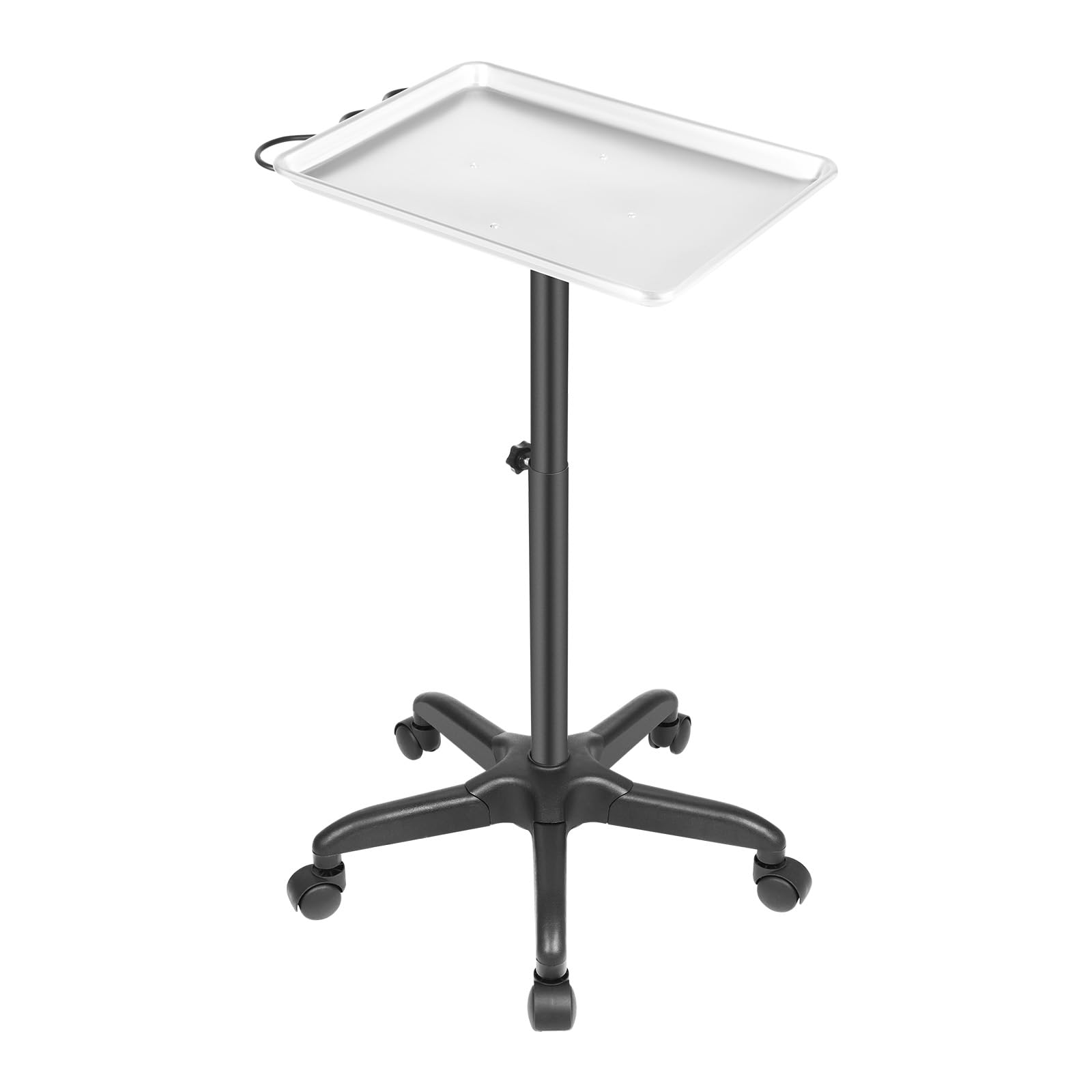 Chariot de coiffure en aluminium réglable en hauteur avec roulettes pour salon de beauté