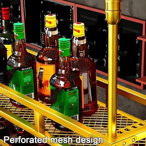 Soporte suspendido para botellas de vino con porta copas, madera Acacia miniatura 2