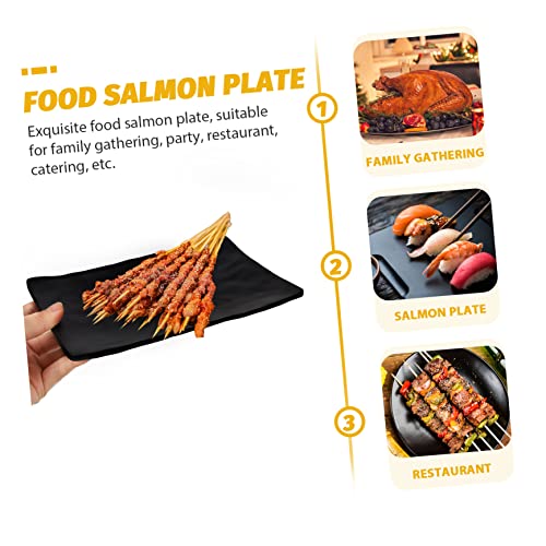 Juego de platos para sushi estilo japonés negro miniatura 3
