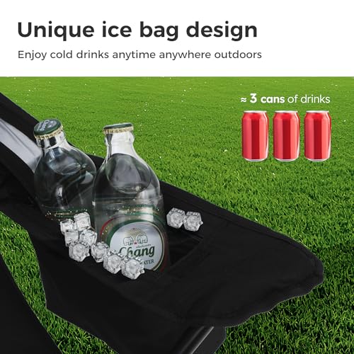 LET'S CAMP Camping Chair 2 Pack Folding Chair with 3-Can Cooler Bag Portable Lawn Chair with Cup Holder の商品画像 4