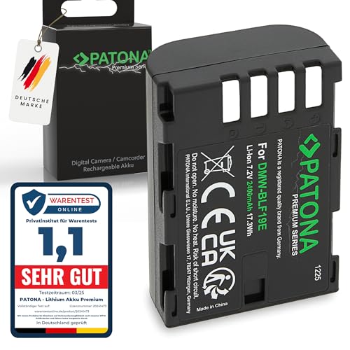 PATONA Premium DMW-BLF19 E Batterie 2400mAh Compatible avec Panasonic Lumix DC-G9 G9L G9EG G9LEG GH5 GH5L GH5M GH5S GH4 GH4A GH4H GH4M GH4R GH4U GH3 GH3A GH3H Sigma BP-61 DMWBLF19E DMW BLF19