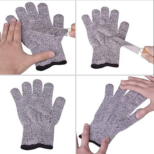 SUHAV Cut Resistant Gloves, Level 5 Protection, Safety Kitchen Cuts Gloves, Size: L, Neutral