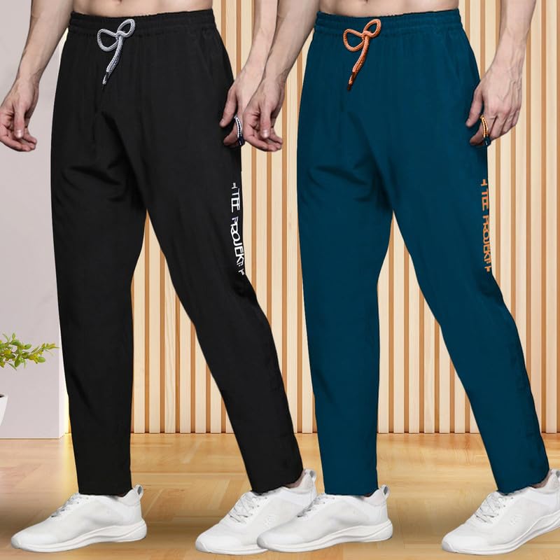 Image of Pinkmint Track Pant for Men ll Soild Track Pant ll Stretchable Regular Fit ll Yoga Wear ll Active wear (Pack of 2)