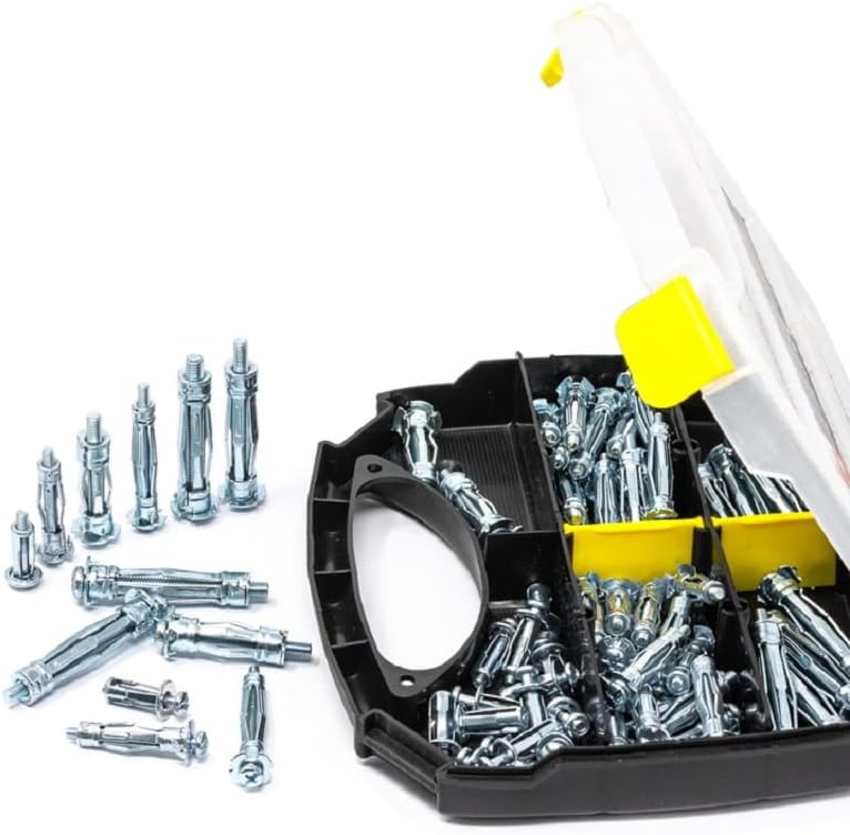 T. K. Excellent Heavy Duty Zinc Plated Steel Molly Bolt Hollow Drive Wall Anchor Screws Set for Drywall,Multiple Sizes Assortment Kit - Image 4