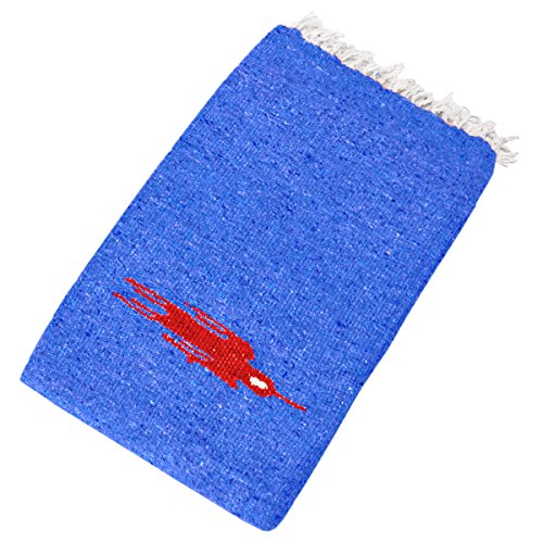 YogaAccessories Thunderbird Supreme Mexican Yoga Blanket - Blue