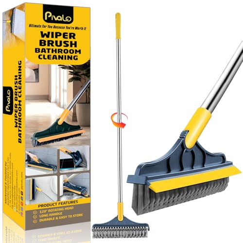 Pivalo 2-in-1 Bathroom Cleaning Brush with Floor Scrubber & Wiper...